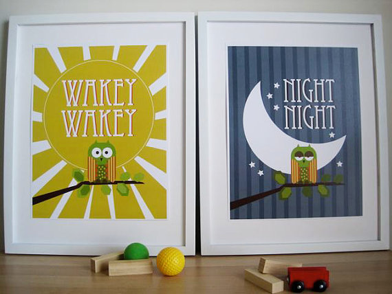 Etsy - Wakey Wakey Night Night Prints for the Nursery