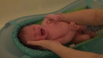 Connor's First Bath - Newborn Bath Time