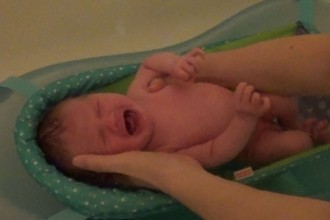 Connor's First Bath - Newborn Bath Time