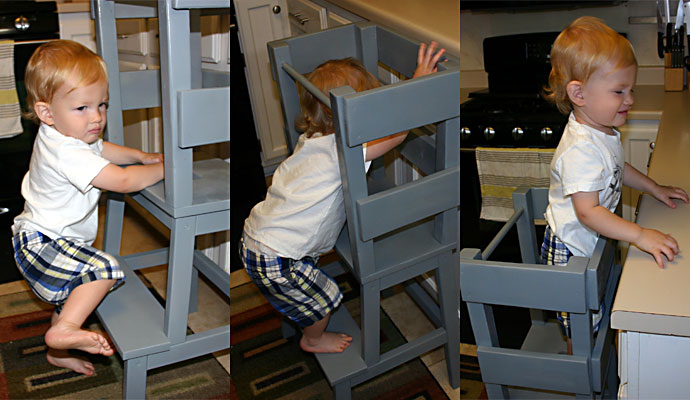 That Poore Baby climbs up the IKEA Hack Learning Tower