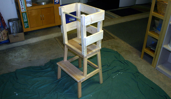 IKEA Hack Learning Tower after sanding