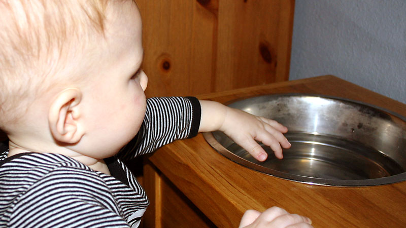 The Dog Bowl is an Innocent Household Item We Forget to Baby Proof